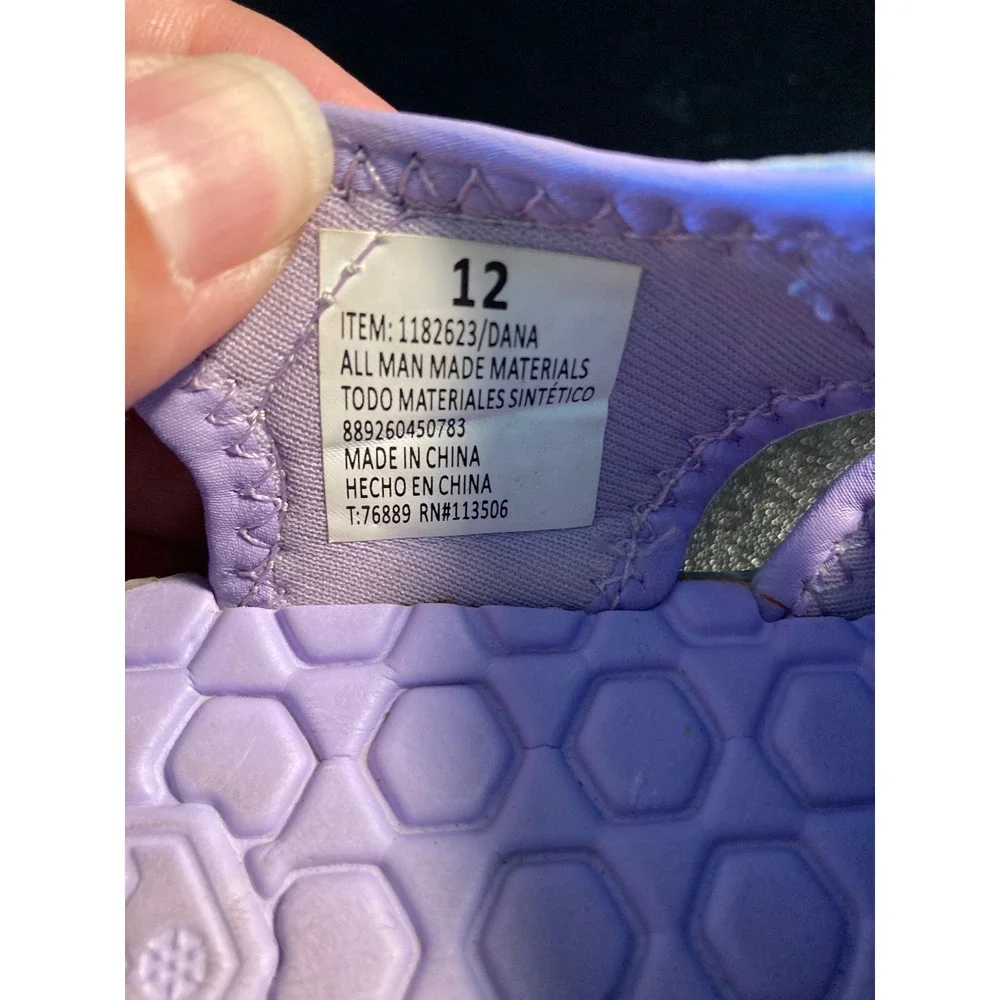 Khombu Dana Kids Grey Purple Closed Toe Sport Water Sandals Size 12 1182623